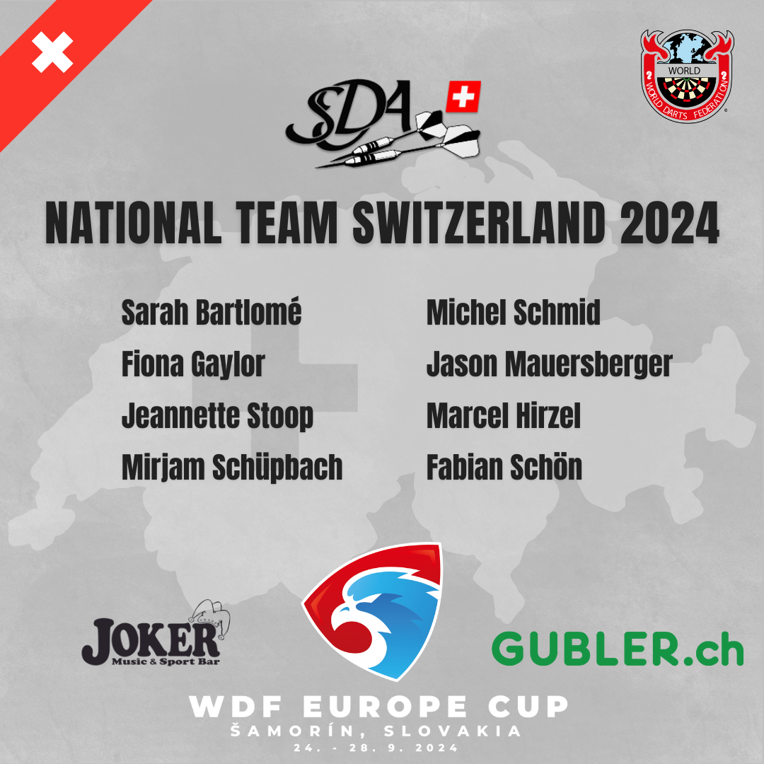 L'équipe suisse à la WDF Europe Cup 2024